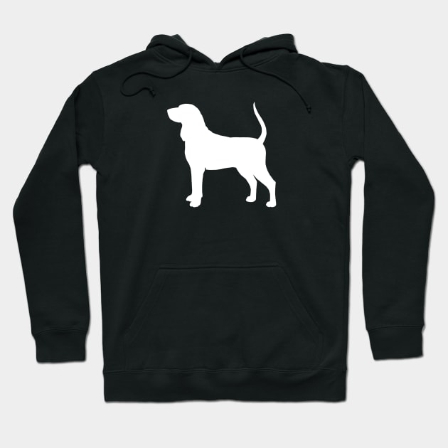 White Coonhound Silhouette Hoodie by Coffee Squirrel